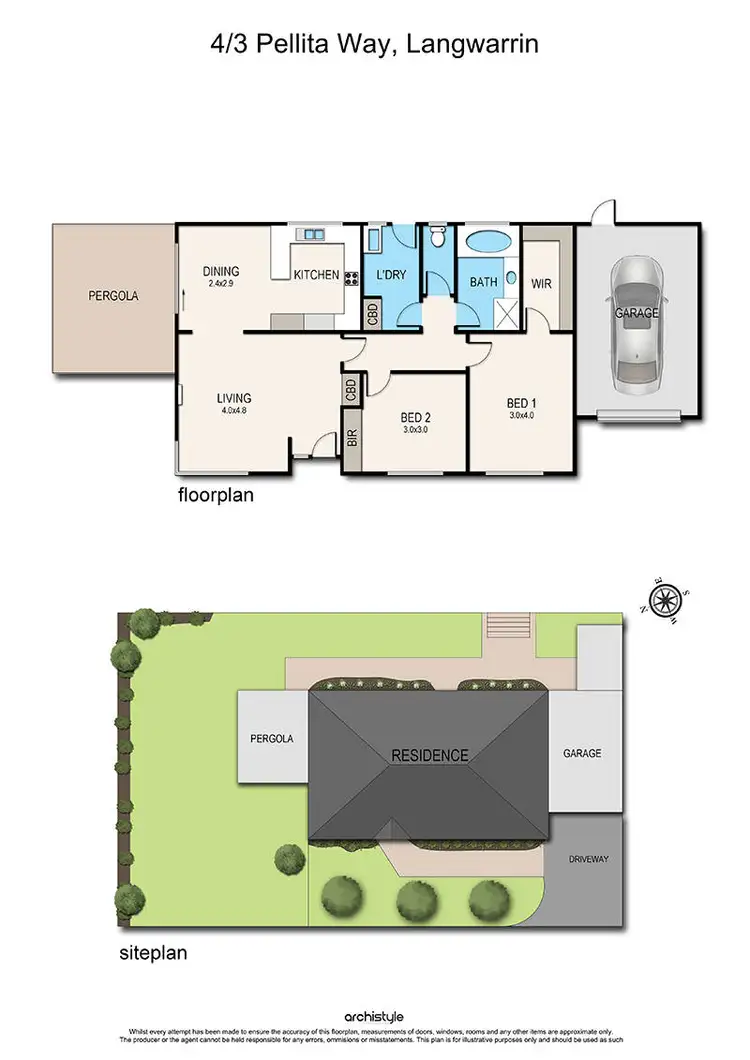 Floorplan of Homely unit listing, 4/3 Pellita Way, Langwarrin VIC 3910