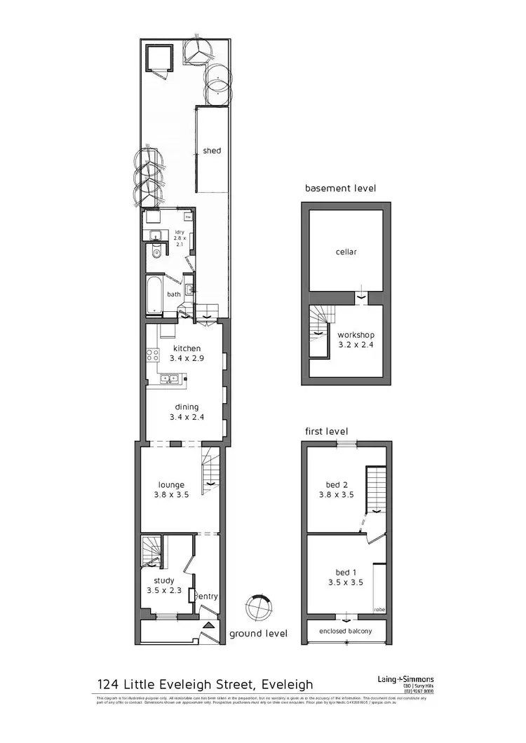 Floorplan of Homely terrace listing, 124 Little Eveleigh Street, Redfern NSW 2016