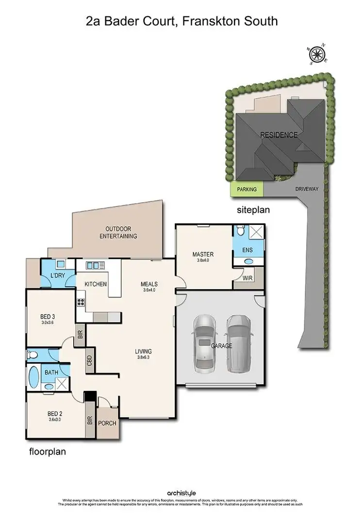 Floorplan of Homely townhouse listing, 2A Bader Court, Frankston South VIC 3199
