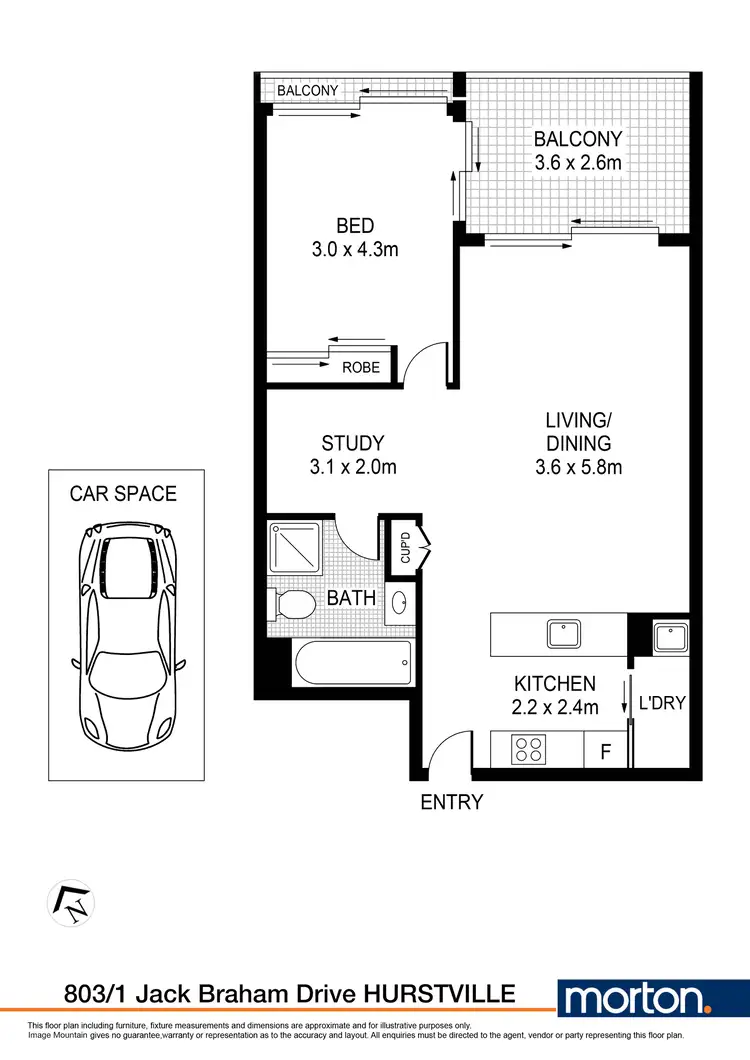 Floorplan of Homely apartment listing, 803A/97 Forest Road, Hurstville NSW 2220