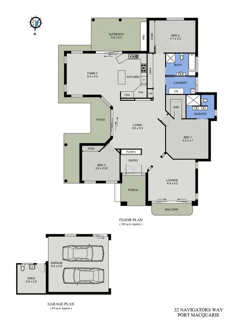 Floorplan of Homely house listing, 32 Navigators Way, Port Macquarie NSW 2444