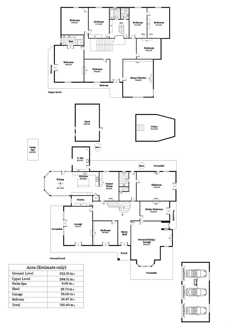 Floorplan of Homely house listing, 16-18 Carrick Hill Drive, Springfield SA 5062