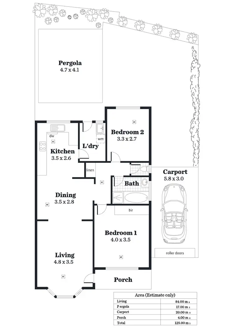 Floorplan of Homely unit listing, 5/82 Second Avenue, Klemzig SA 5087