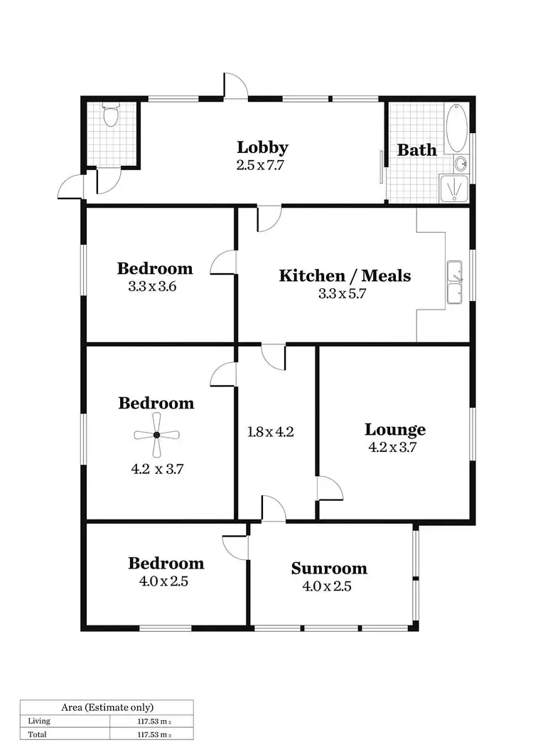 Floorplan of Homely house listing, 46 Doswell Terrace, Kadina SA 5554