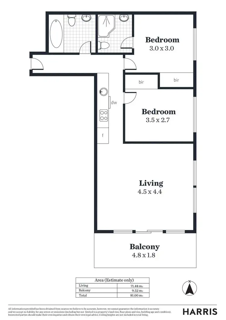 Floorplan of Homely unit listing, 609/16 Holdfast Promenade, Glenelg SA 5045