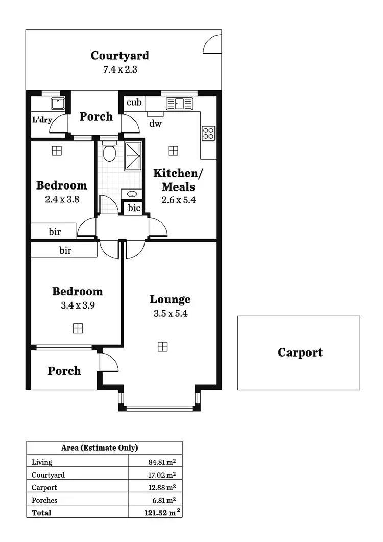 Floorplan of Homely unit listing, 2/10 First Avenue, Glenelg East SA 5045