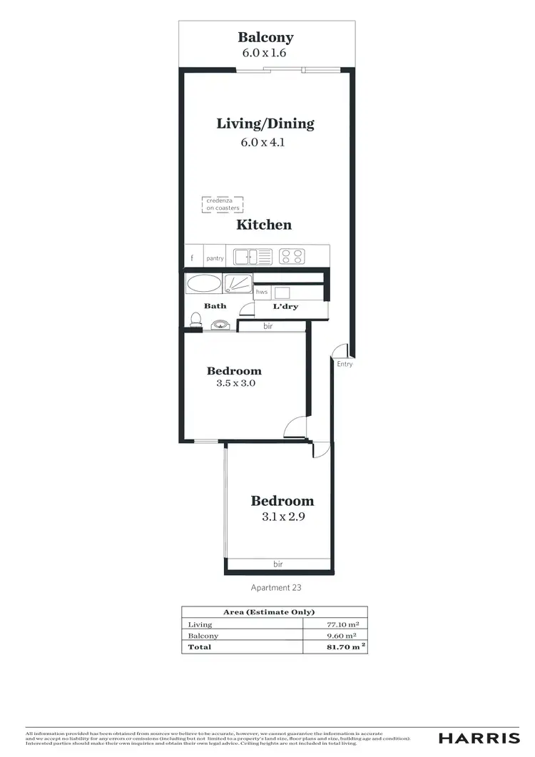 Floorplan of Homely apartment listing, 23/1 Charles Street, Plympton SA 5038