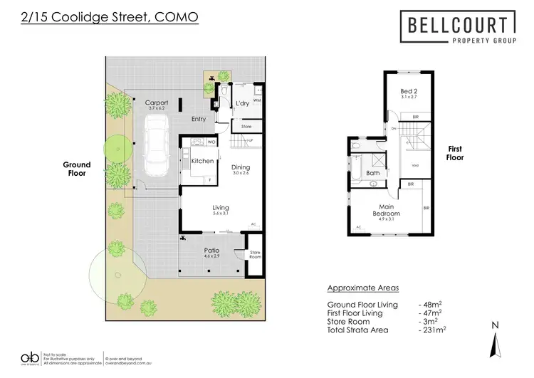 Floorplan of Homely townhouse listing, 2/15 Coolidge Street, Como WA 6152