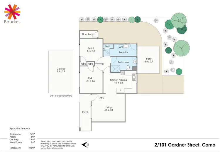Floorplan of Homely unit listing, 2/101 Gardner Street, Como WA 6152