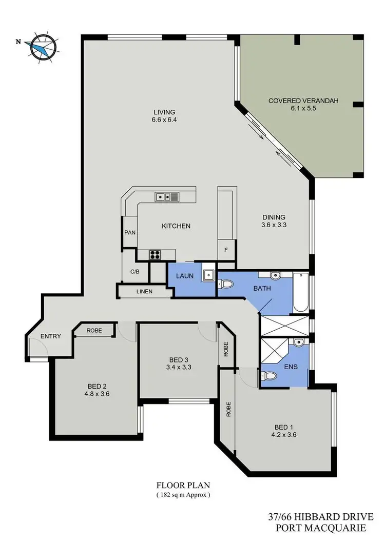 Floorplan of Homely unit listing, 37/66 Hibbard Drive, Port Macquarie NSW 2444