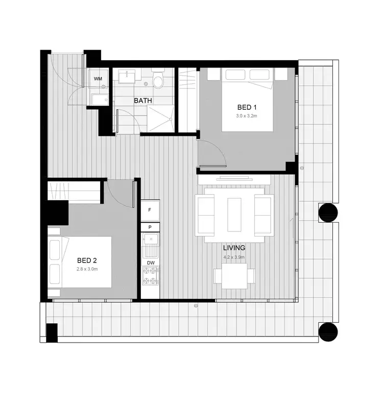Floorplan of Homely apartment listing, 502/187 Boundary Road, North Melbourne VIC 3051