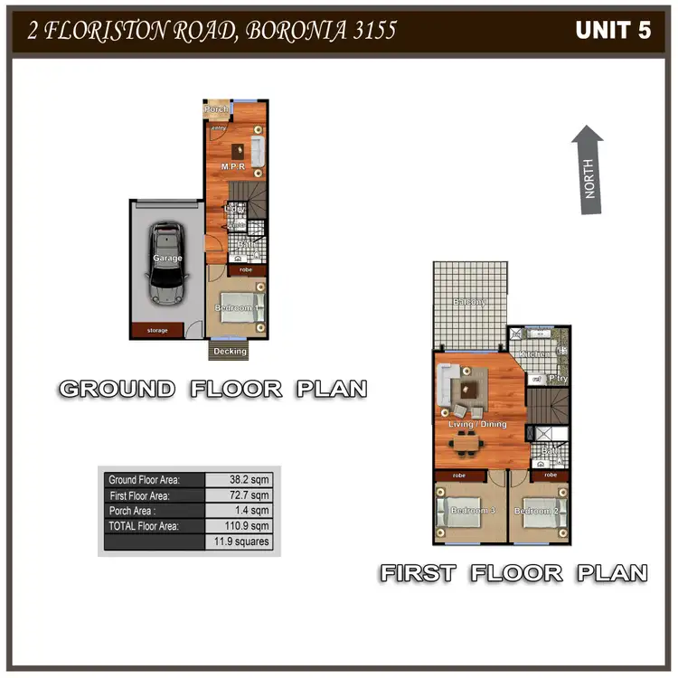 Floorplan of Homely townhouse listing, 5/2 Floriston Road, Boronia VIC 3155