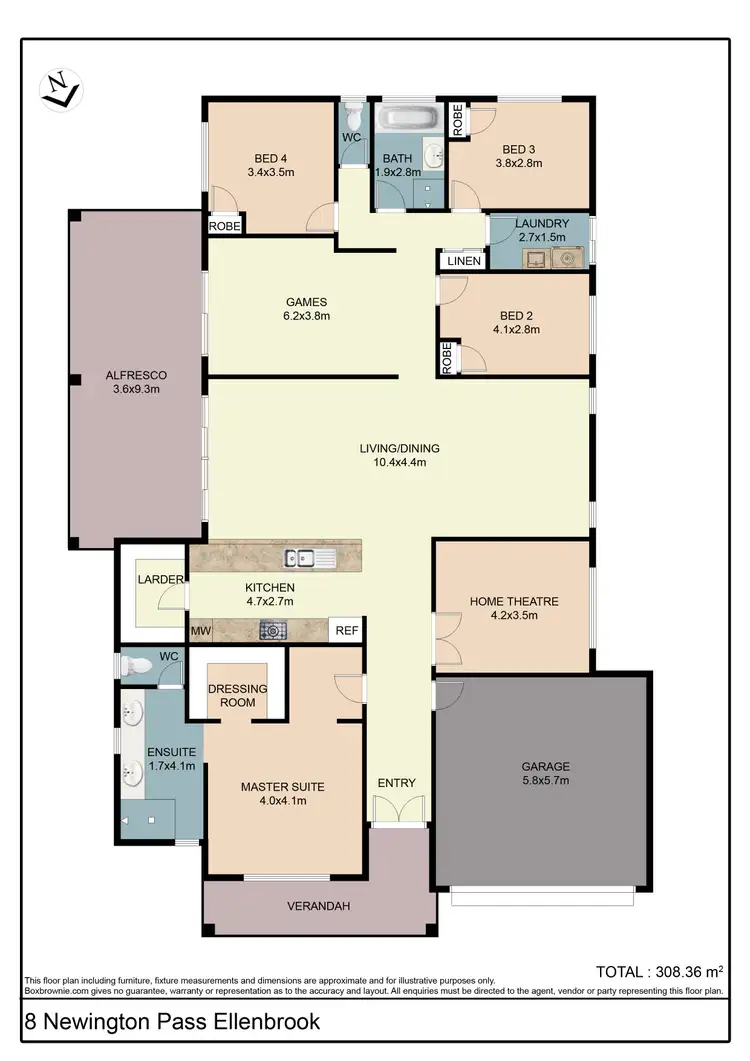 Floorplan of Homely house listing, 8 Newington Pass, Ellenbrook WA 6069