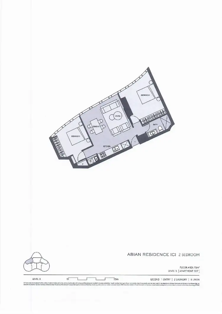 Floorplan of Homely unit listing, Level 3/307/140 Alice Street, Brisbane City QLD 4000