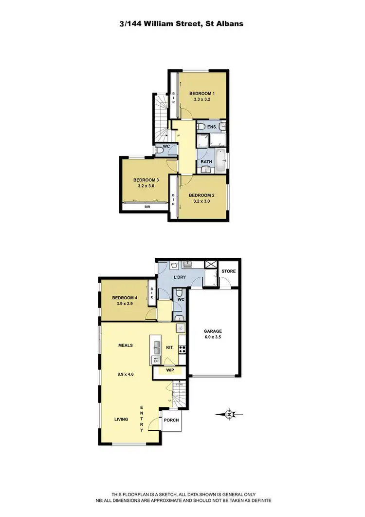 Floorplan of Homely townhouse listing, 3/144 William Street, St Albans VIC 3021