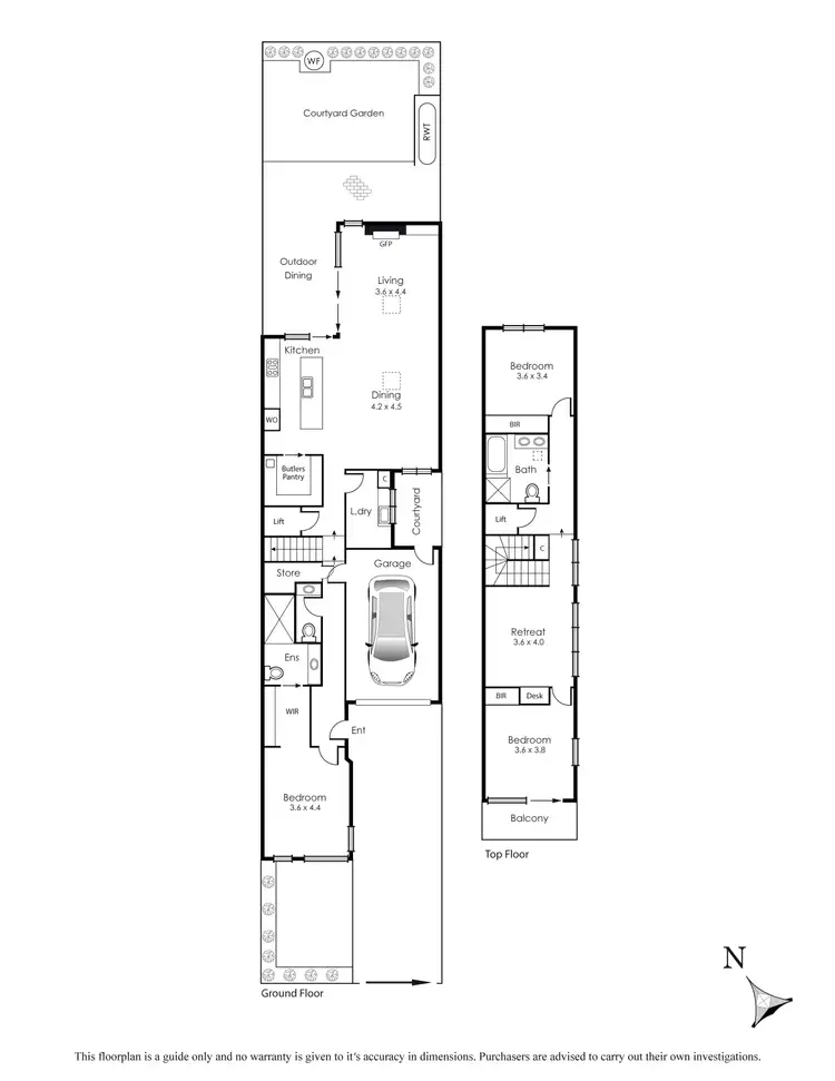 Floorplan of Homely townhouse listing, 8A College Grove, Black Rock VIC 3193