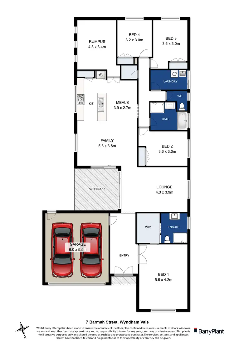 Floorplan of Homely house listing, 7 Barmah Street, Wyndham Vale VIC 3024