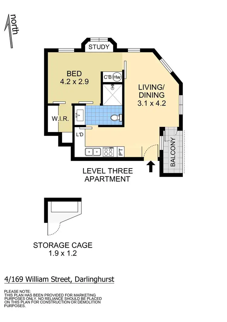 Floorplan of Homely apartment listing, 4/169 William Street, Darlinghurst NSW 2010