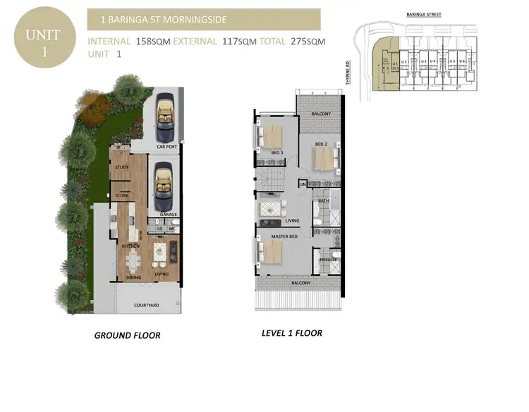 Floorplan of Homely terrace listing, 1/1 Baringa Street, Morningside QLD 4170