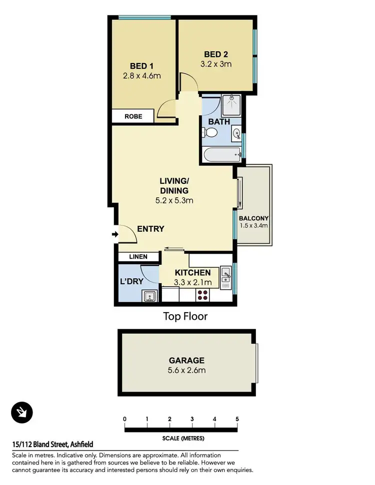 Floorplan of Homely unit listing, 15/112 Bland Street, Ashfield NSW 2131