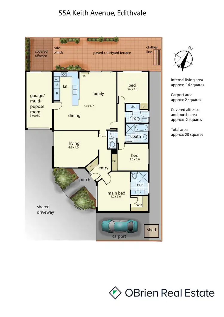 Floorplan of Homely unit listing, 55A Keith Avenue, Edithvale VIC 3196