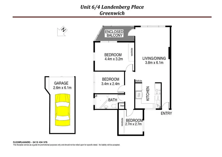 Floorplan of Homely unit listing, 6/4 Landenburg Place, Greenwich NSW 2065