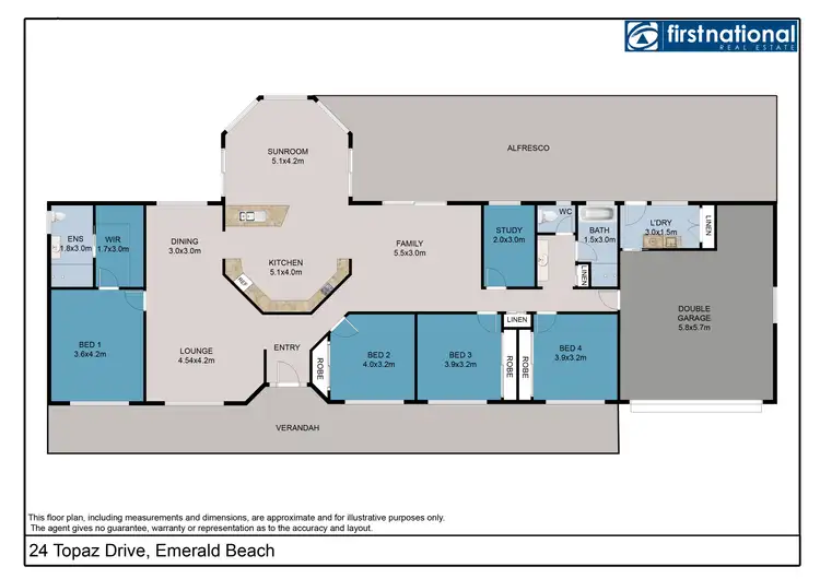 Floorplan of Homely house listing, 24 Topaz Drive, Emerald Beach NSW 2456