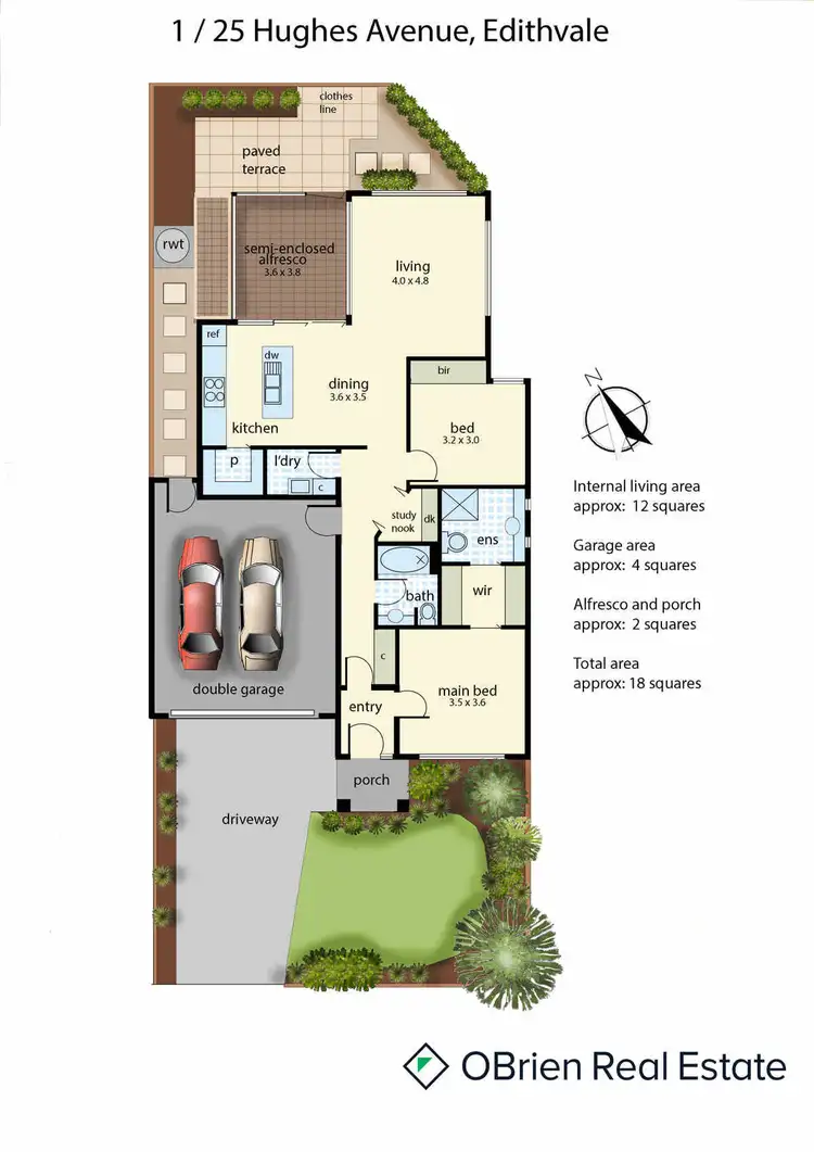 Floorplan of Homely unit listing, 1/25 Hughes Avenue, Edithvale VIC 3196