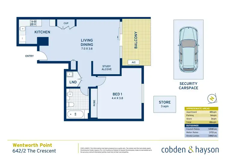 Floorplan of Homely apartment listing, 642/2 The Crescent, Wentworth Point NSW 2127