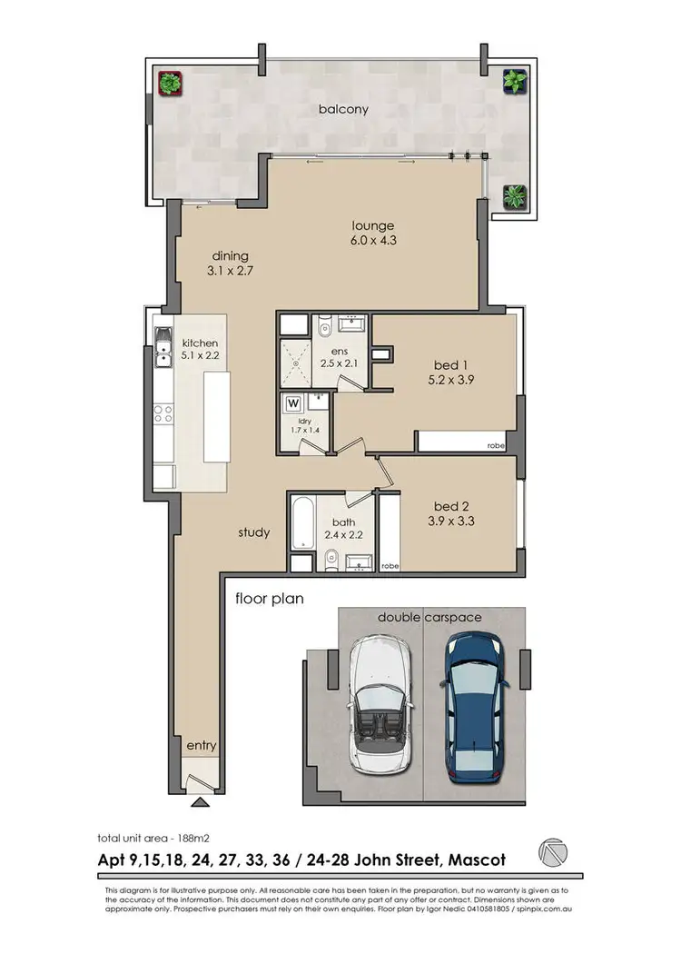 Floorplan of Homely apartment listing, 9/24-28 John Street, Mascot NSW 2020