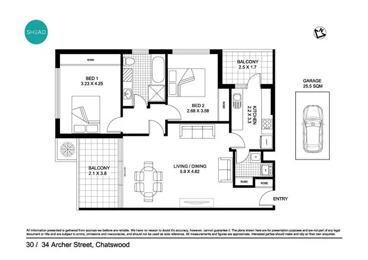 Floorplan of Homely apartment listing, 30/34 Archer Street, Chatswood NSW 2067