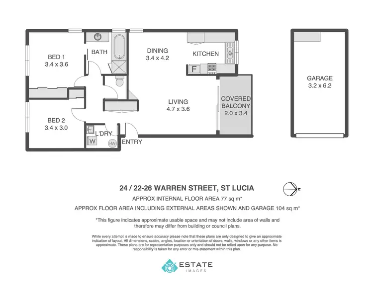 Floorplan of Homely unit listing, 24/22-26 Warren Street, St Lucia QLD 4067