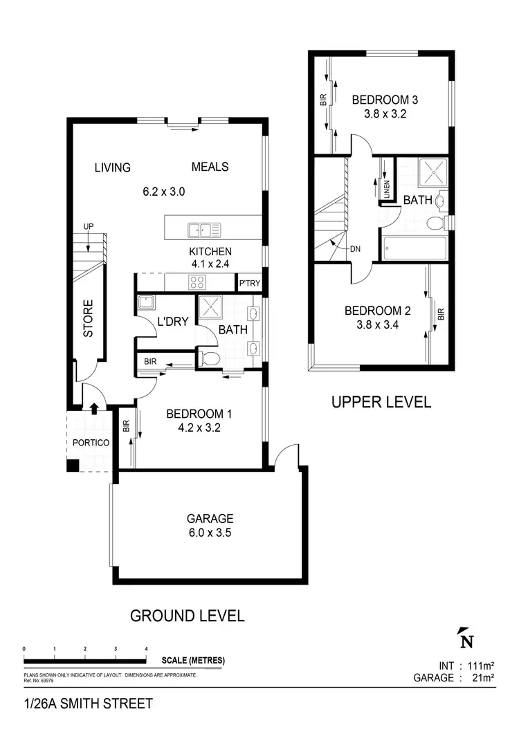 Floorplan of Homely townhouse listing, 1/26A Smith Street, North Bendigo VIC 3550