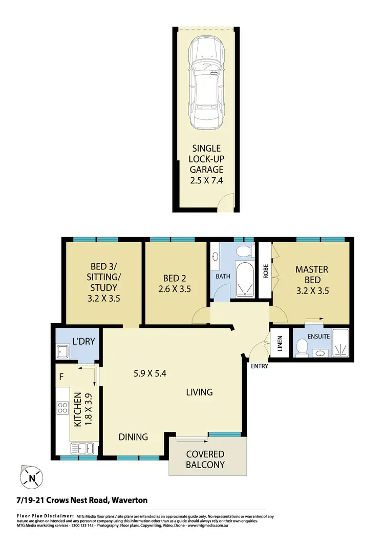Floorplan of Homely apartment listing, 7/19-21 Crows Nest Road, Waverton NSW 2060