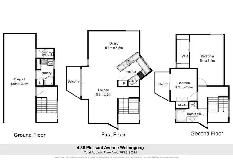 Floorplan of Homely townhouse listing, 4/36 Pleasant Avenue, North Wollongong NSW 2500
