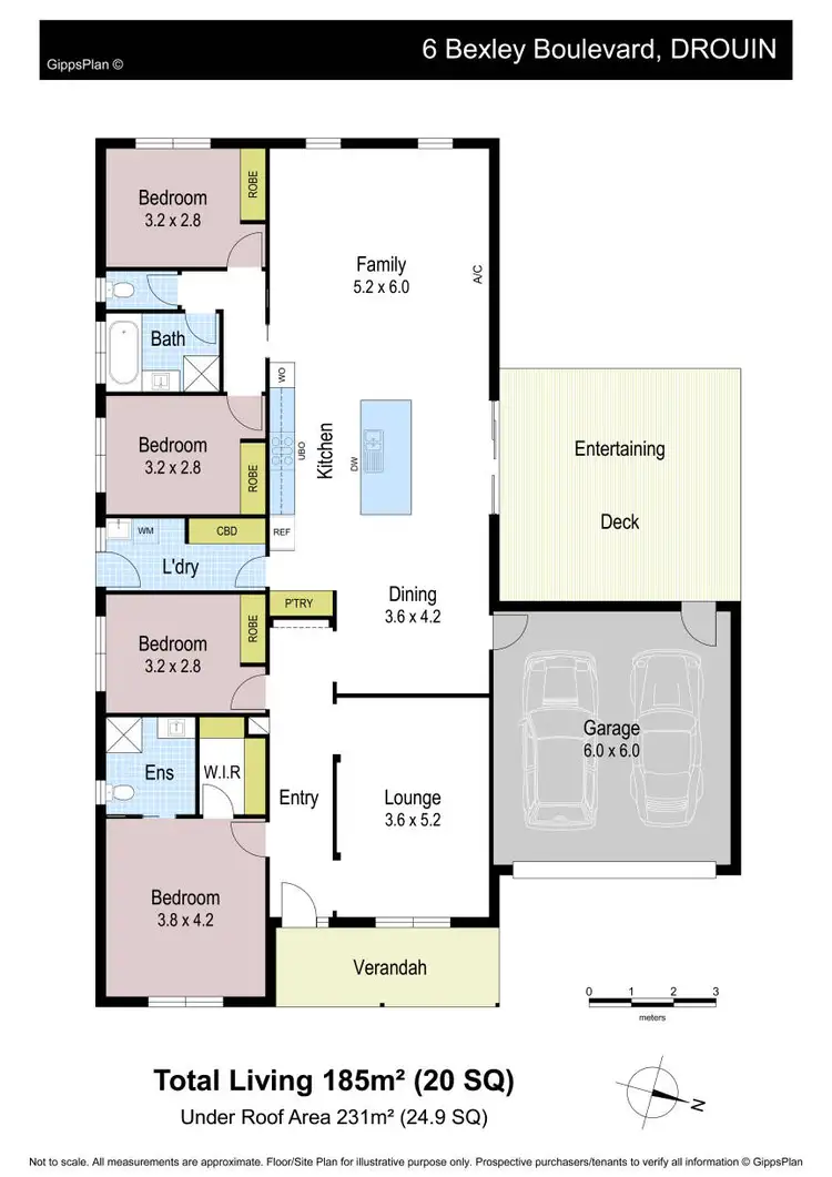 Floorplan of Homely house listing, 6 Bexley Boulevard, Drouin VIC 3818