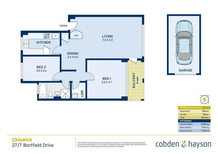 Floorplan of Homely apartment listing, 27/7 Bortfield Drive, Chiswick NSW 2046