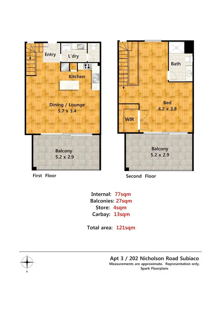 Floorplan of Homely apartment listing, 3/202 Nicholson Road, Subiaco WA 6008