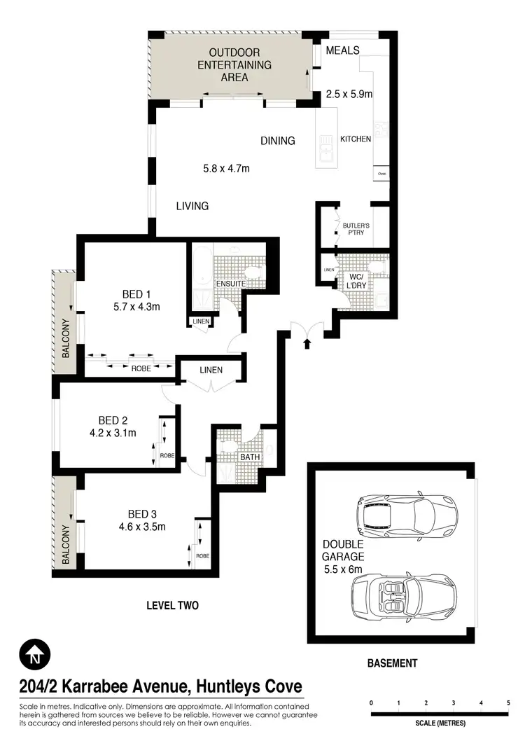Floorplan of Homely apartment listing, 204/2 Karrabee Avenue, Huntleys Cove NSW 2111