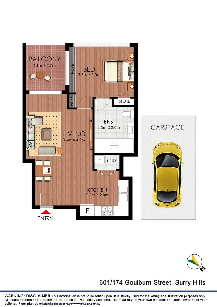 Floorplan of Homely apartment listing, 601/174 Goulburn Street, Surry Hills NSW 2010