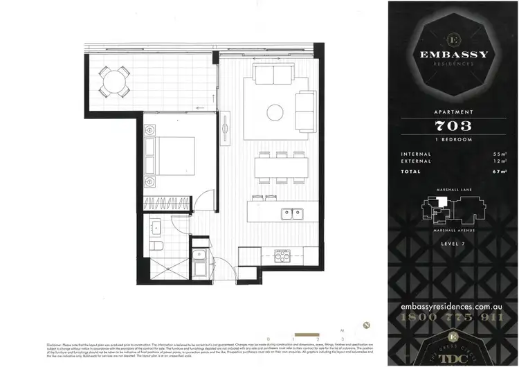 Floorplan of Homely apartment listing, 703/15 Marshall Avenue, St Leonards NSW 2065