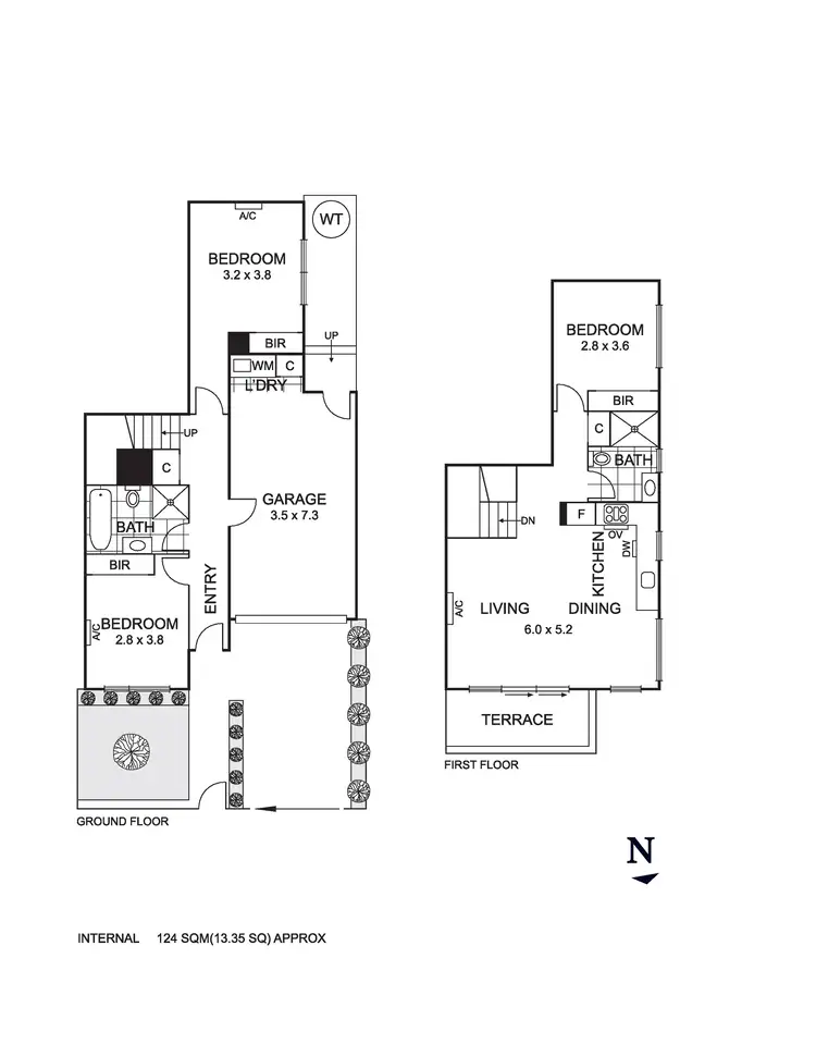 Floorplan of Homely townhouse listing, 1/43 Halpin Street, Brunswick West VIC 3055