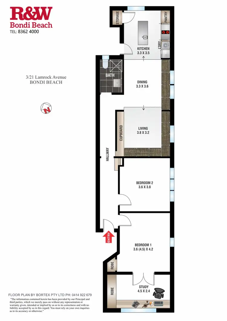 Floorplan of Homely apartment listing, 3/21 Lamrock Avenue, Bondi Beach NSW 2026