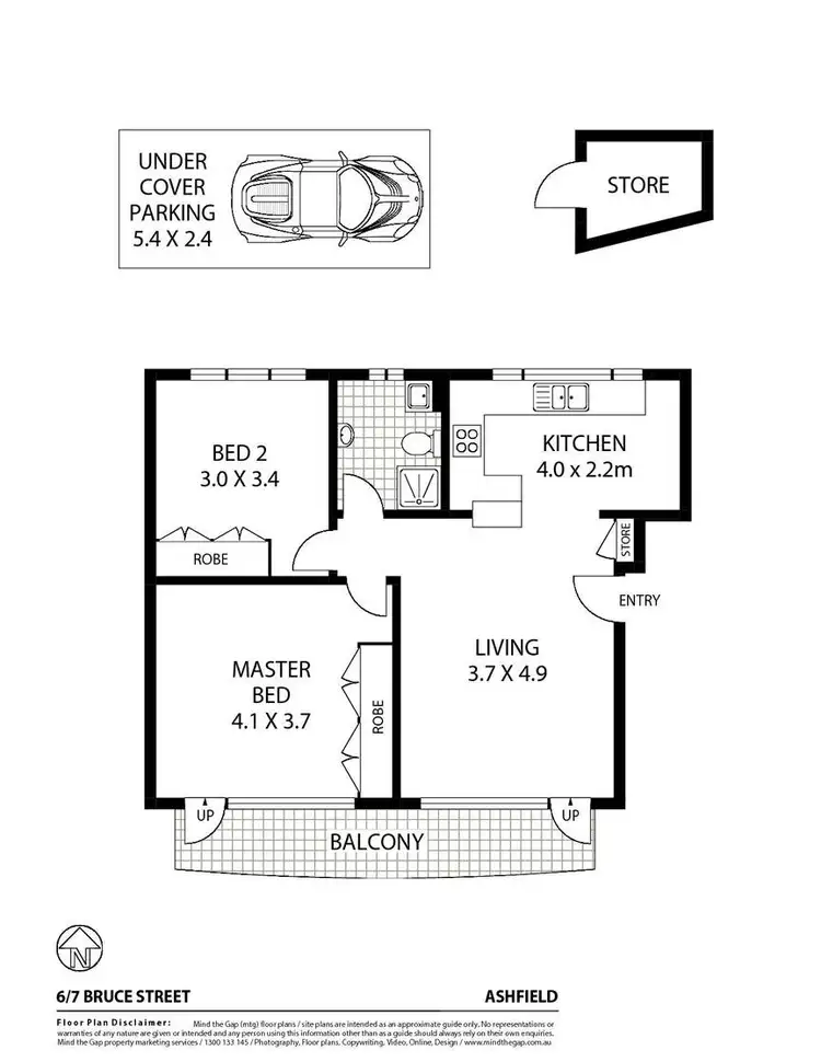 Floorplan of Homely unit listing, 6/7 Bruce Street, Ashfield NSW 2131