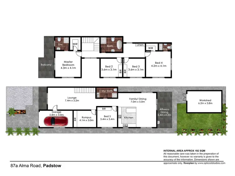 Floorplan of Homely semi-detached listing, 87a Alma Road, Padstow NSW 2211