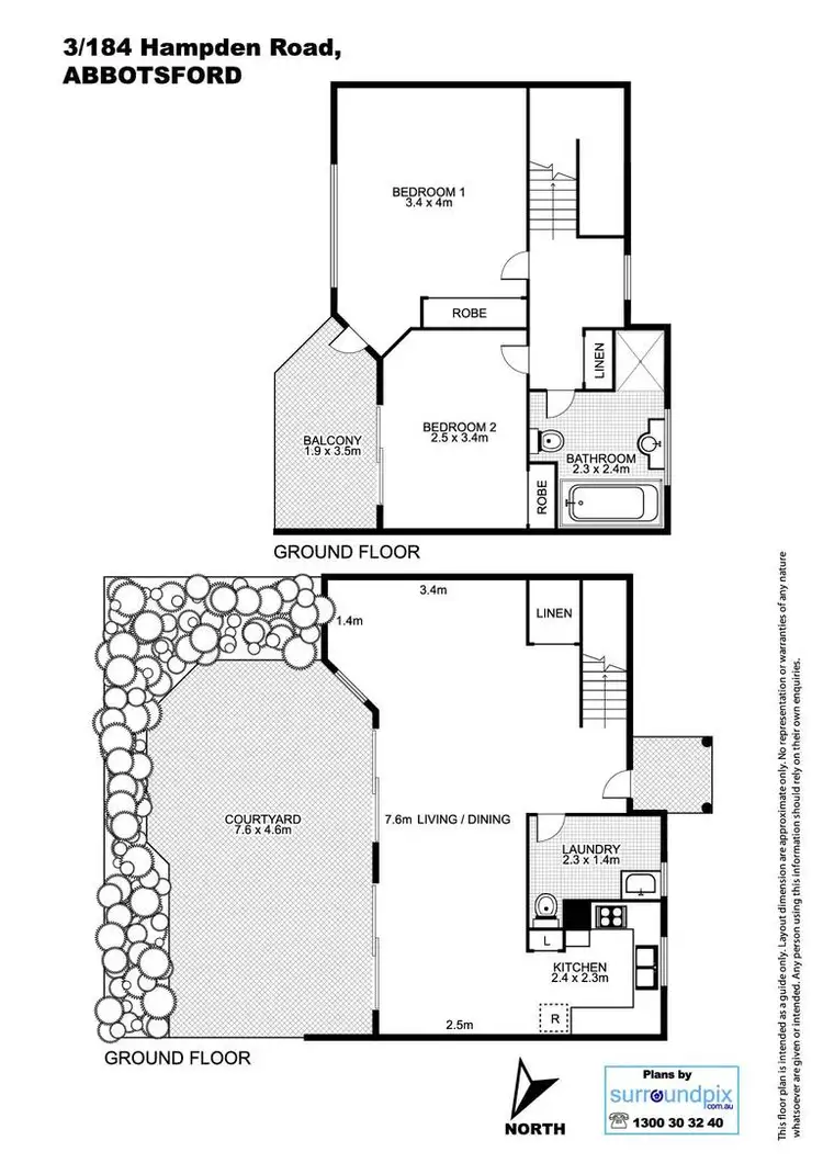Floorplan of Homely townhouse listing, 3/184 Hampden Road, Abbotsford NSW 2046