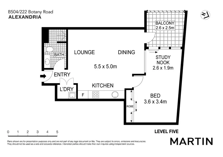 Floorplan of Homely apartment listing, B504/222 Botany Road, Alexandria NSW 2015