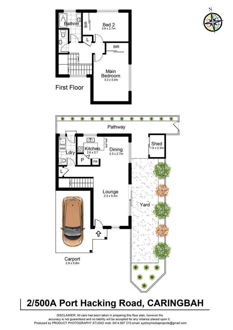 Floorplan of Homely semi-detached listing, 2/500A Port Hacking Road, Caringbah South NSW 2229