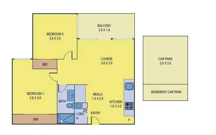 Floorplan of Homely apartment listing, 301/332-334 High Street, Northcote VIC 3070