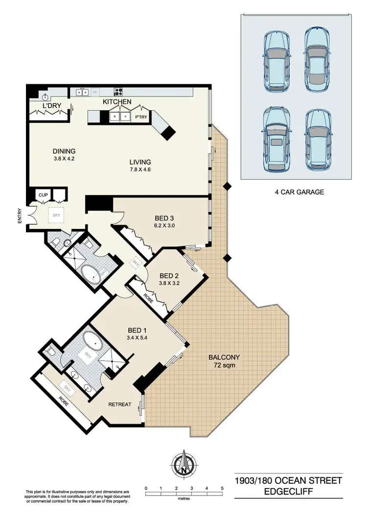 Floorplan of Homely unit listing, 1903/180 Ocean Street, Edgecliff NSW 2027